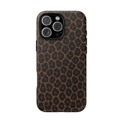 Brown Leopard Print Phone Case | Classic Animal Print Aesthetic Tough Protective Case