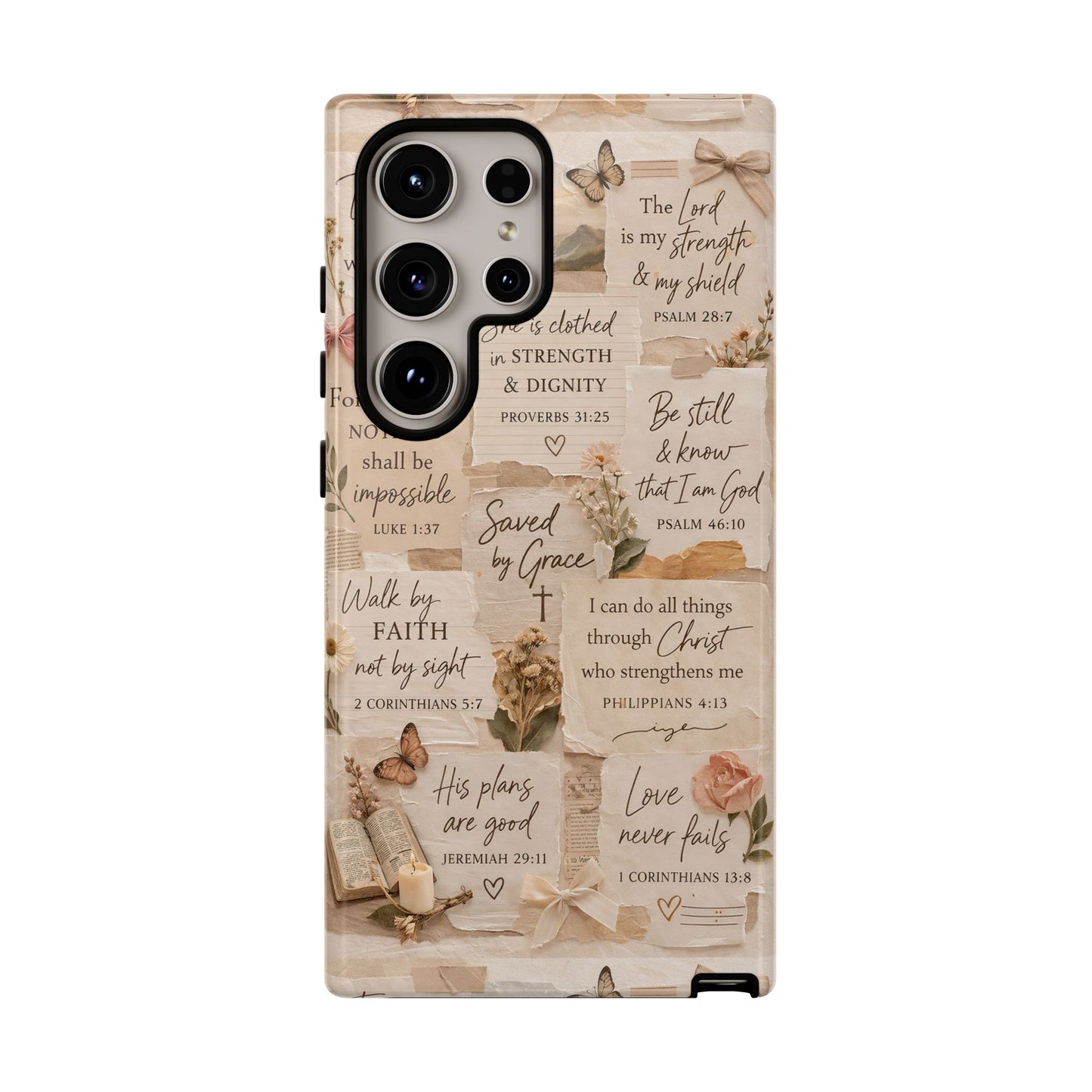 Christian Bible Verse Phone Case | Faith Scripture Aesthetic Floral Christian Case