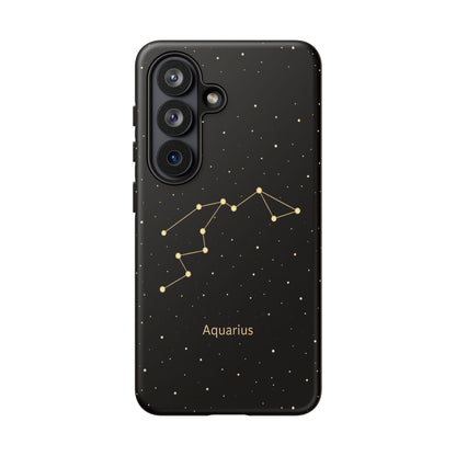 Aquarius Zodiac Constellation Phone Case – Luxe Gold Celestial Cover