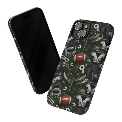 Football Pattern Phone Case – Sports Fan Tough Protective Game Day Case