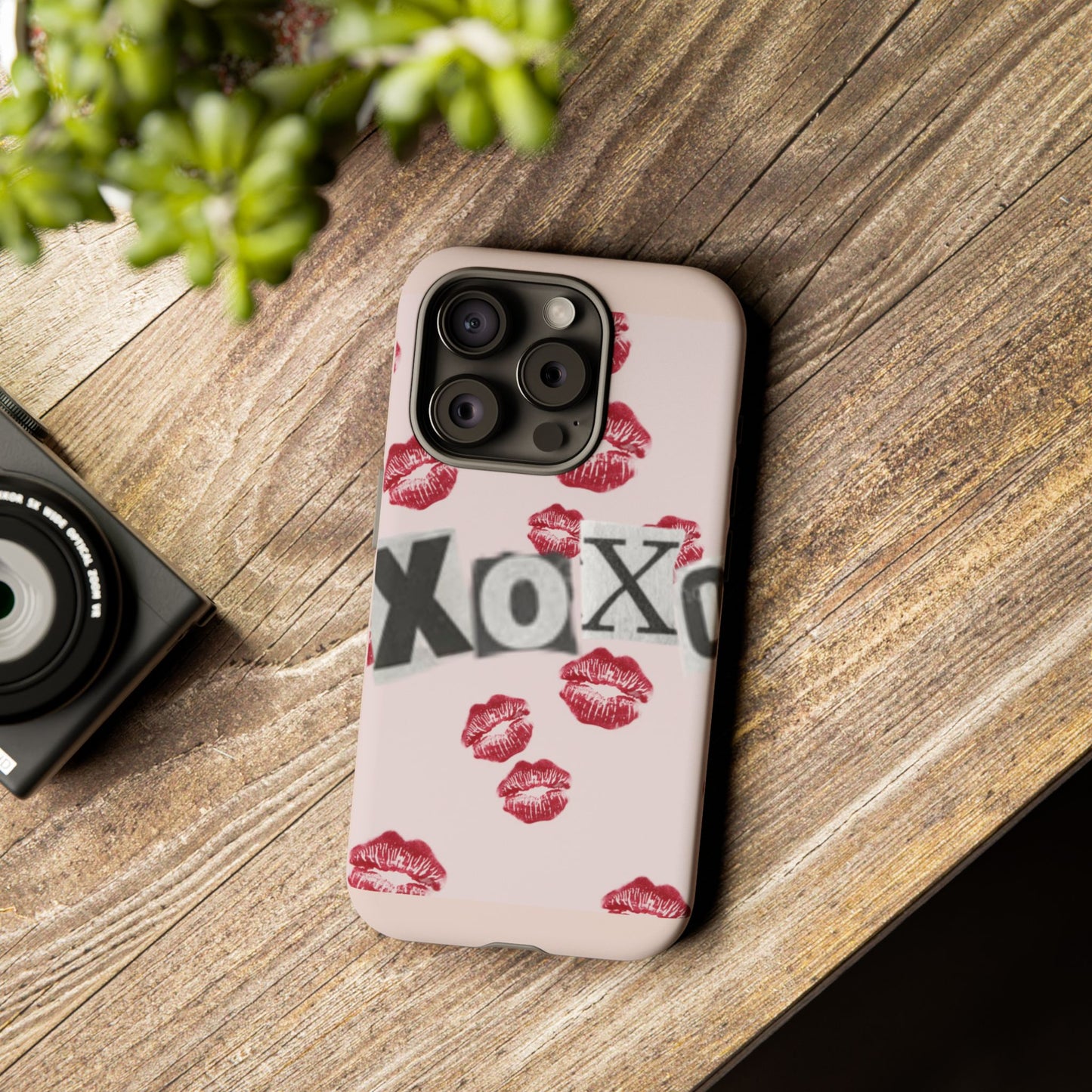 XOXO Kiss Print Phone Case | Coquette Valentine Aesthetic | Cute Pink Lipstick Kiss Tough Case for iPhone & Samsung