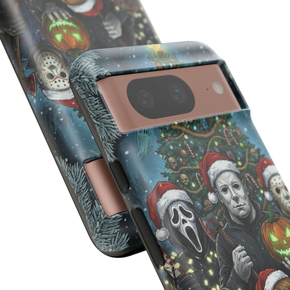 Christmas Horror Phone Case – Festive Slasher Collage Tough Case (iPhone, Samsung, Pixel)