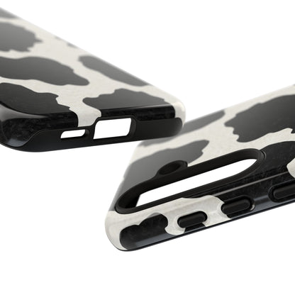 Black & White Cow Print Phone Case | Western Aesthetic iPhone & Samsung Tough Case