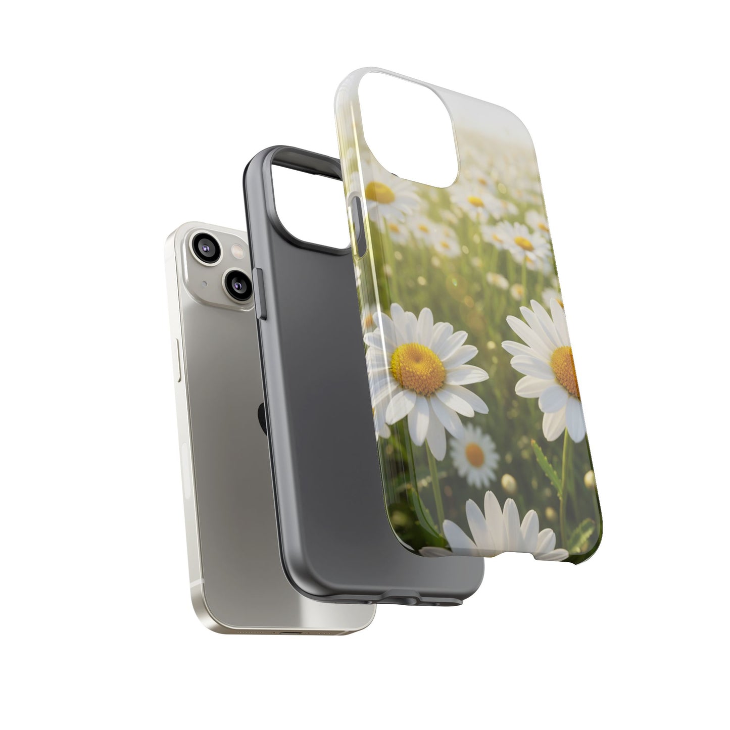 Daisy Phone Case – Floral Spring Field Tough Protective Case (iPhone, Samsung, Pixel)