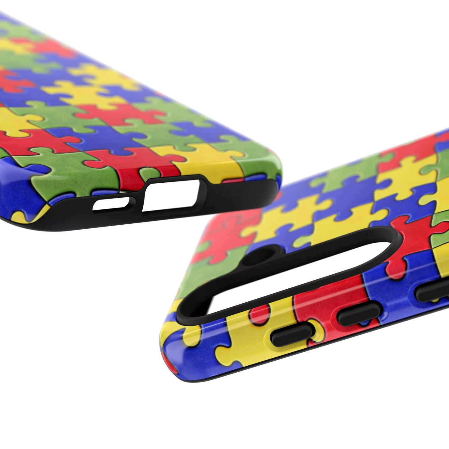Colorful Puzzle Phone Case, Autism Awareness Jigsaw Design, Tough Protective Case, iPhone & Samsung Case, Vibrant Puzzle Pattern