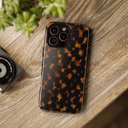 Tortoiseshell Pattern Tough Phone Case | Classic Leopard-Style Protective Cover