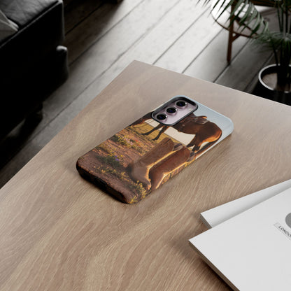 Western Cowboy Boots Phone Case – Rustic Horse Sunset Tough Case (iPhone, Samsung, Pixel)