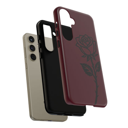 Black Rose Burgundy iPhone Case | Dark Aesthetic Shockproof Protective Cover