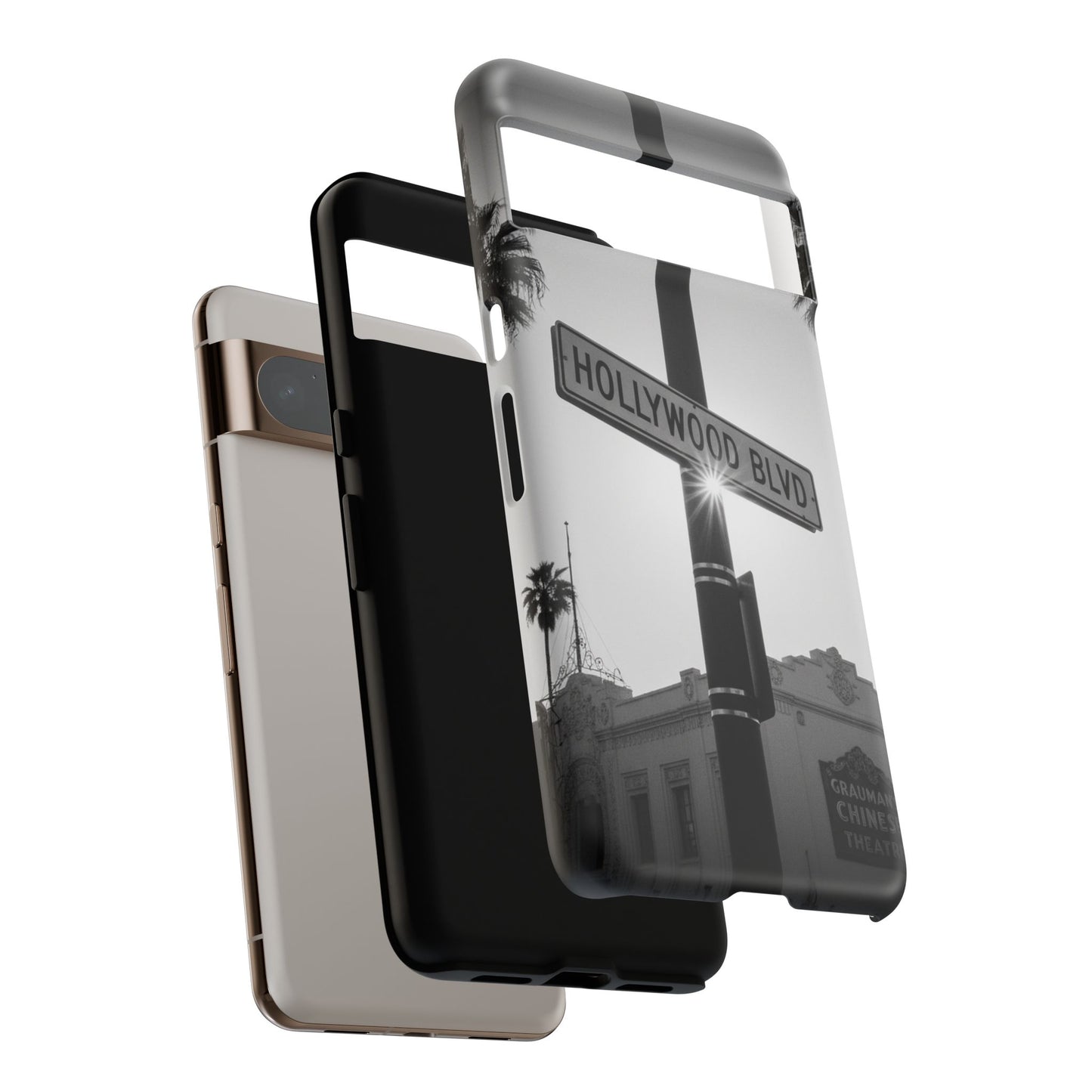 Hollywood Blvd Phone Case | Vintage Los Angeles Street Sign | Black & White LA Aesthetic