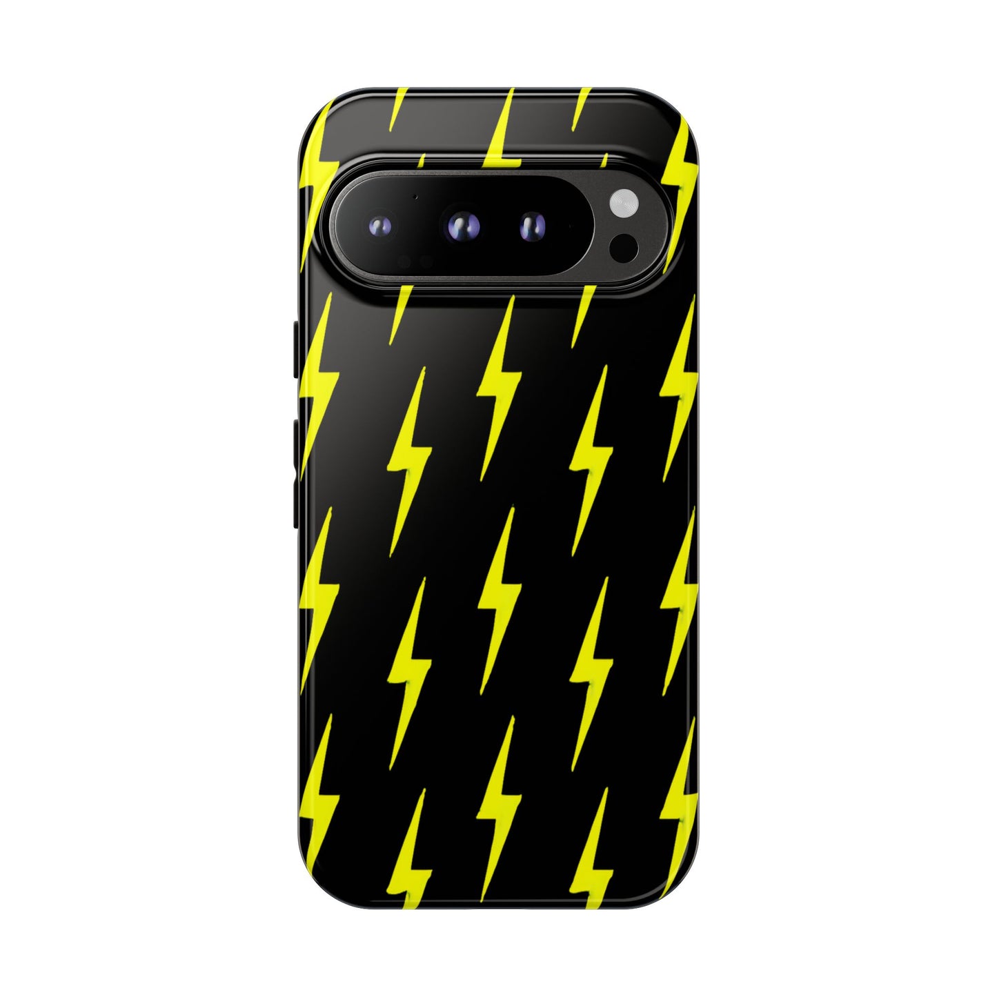 Yellow Lightning Bolt Tough Phone Case | Bold Electric Pattern Case for Iphone, Samsung Galaxy and Pixel
