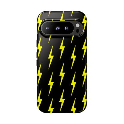 Yellow Lightning Bolt Tough Phone Case | Bold Electric Pattern Case for Iphone, Samsung Galaxy and Pixel