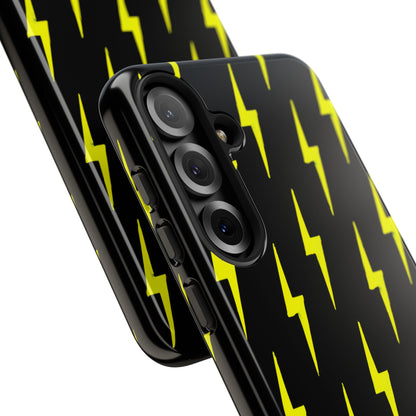 Yellow Lightning Bolt Tough Phone Case | Bold Electric Pattern Case for Iphone, Samsung Galaxy and Pixel