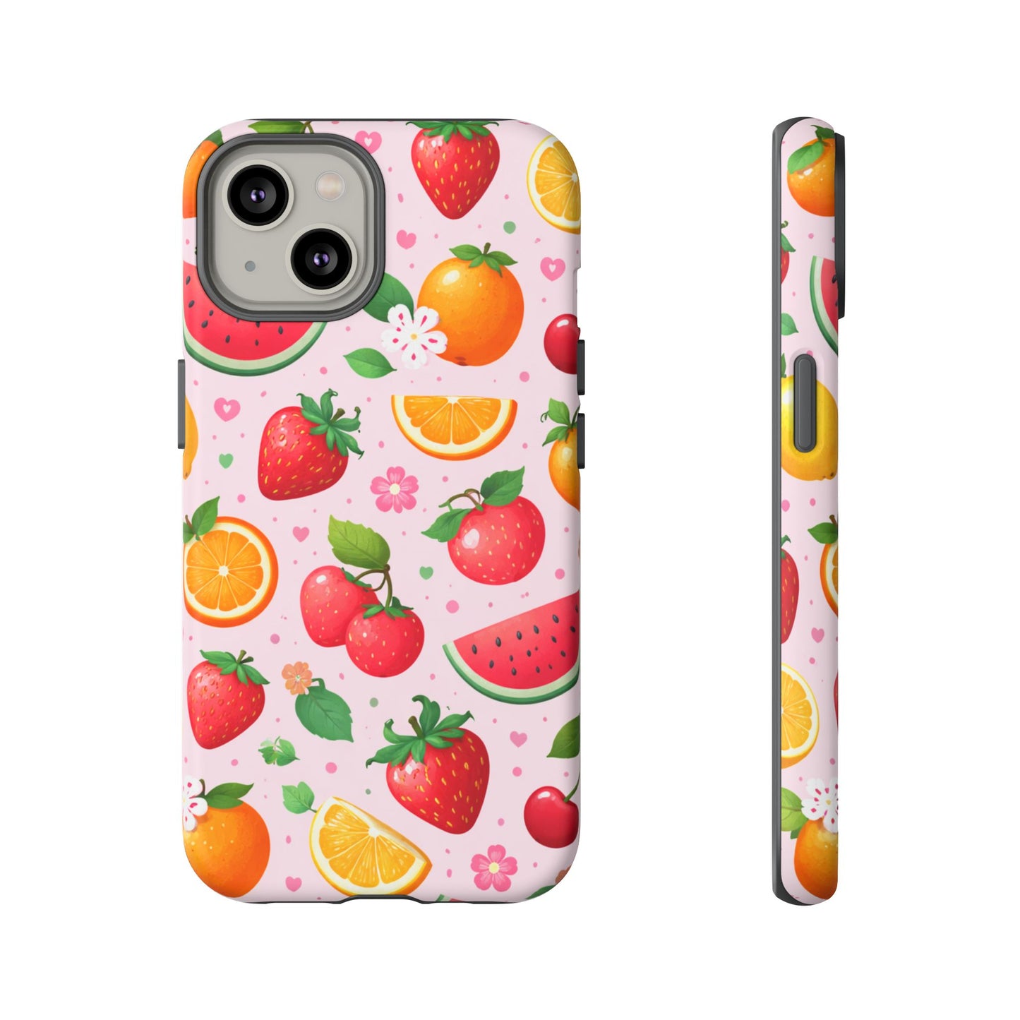 Fruit Phone Case – Tough Shockproof, Strawberry Cherry Citrus Summer Design for Iphone, Samsung Galaxy and Pixel