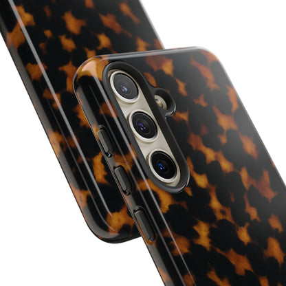 Tortoiseshell Pattern Tough Phone Case | Classic Leopard-Style Protective Cover