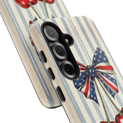 Patriotic Cherry Phone Case Americana Coquette Aesthetic iPhone Samsung