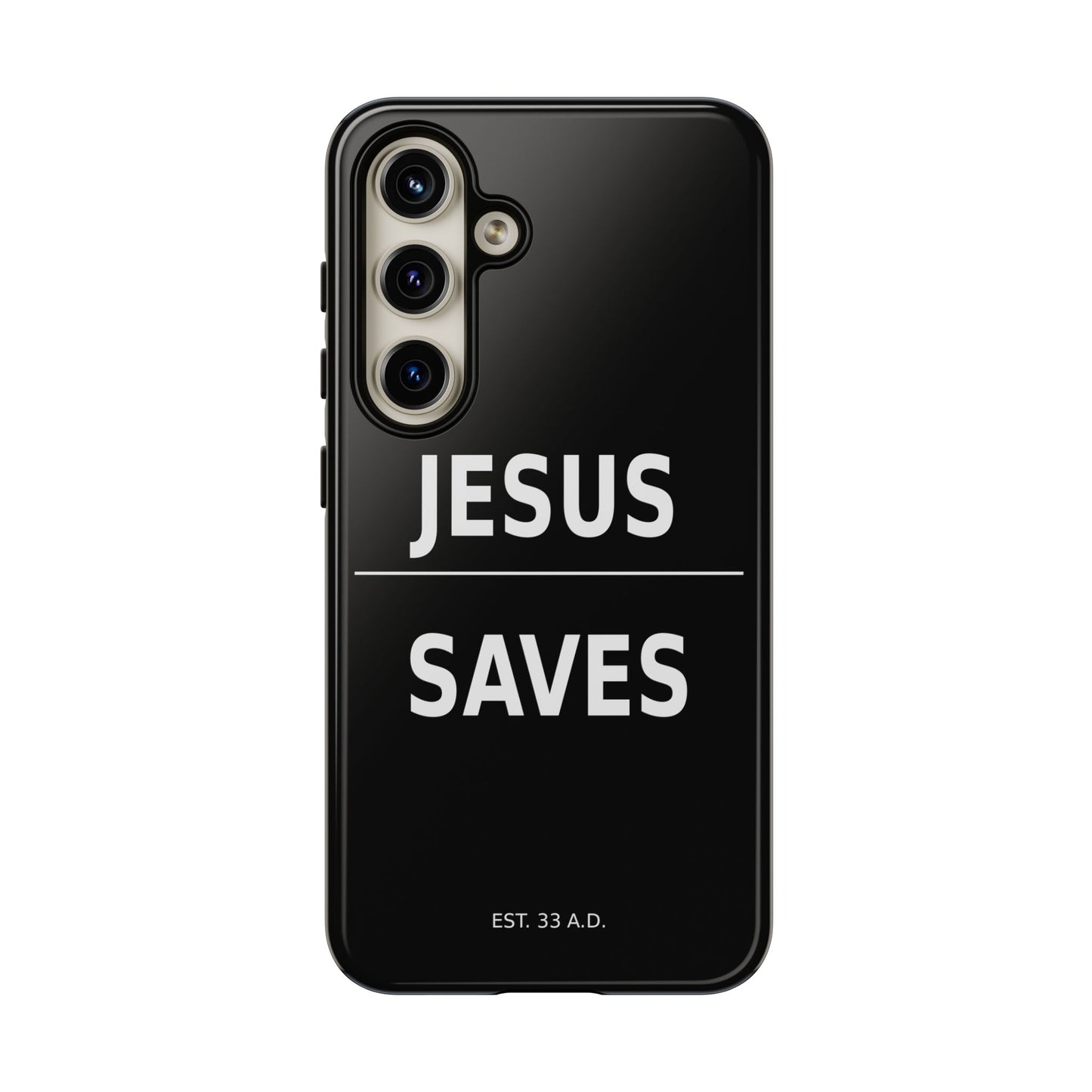 Jesus Saves Phone Case Christian Religious Minimalist Black Tough Cover