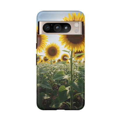 Sunflower Field Phone Case | Golden Hour Floral Aesthetic | Bright Summer Tough Case