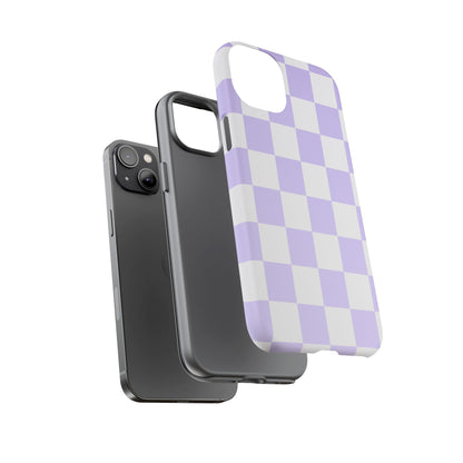 Lavender Checkerboard Phone Case | Pastel Aesthetic Tough Case