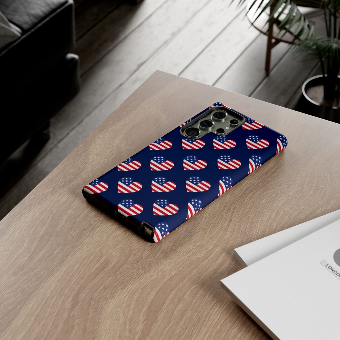 Patriotic American Flag Heart Phone Case – Tough Shockproof, USA Stars & Stripes for Iphone, Samsung Galaxy and Pixel