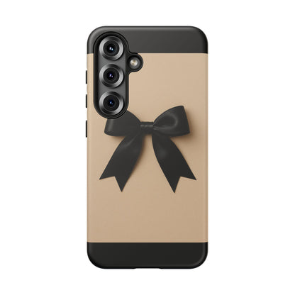 Black Bow Phone Case | Elegant Coquette Bow Design | Chic Neutral Tough Case for iPhone & Samsung