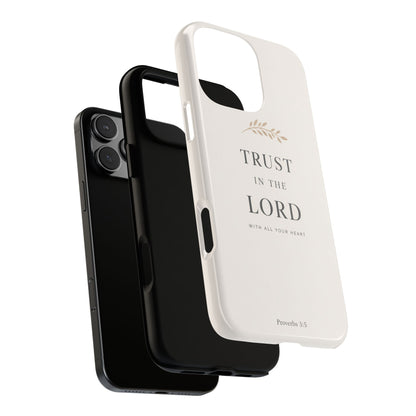 Proverbs 3:5 Christian Phone Case Trust in the Lord Minimalist Faith Cover