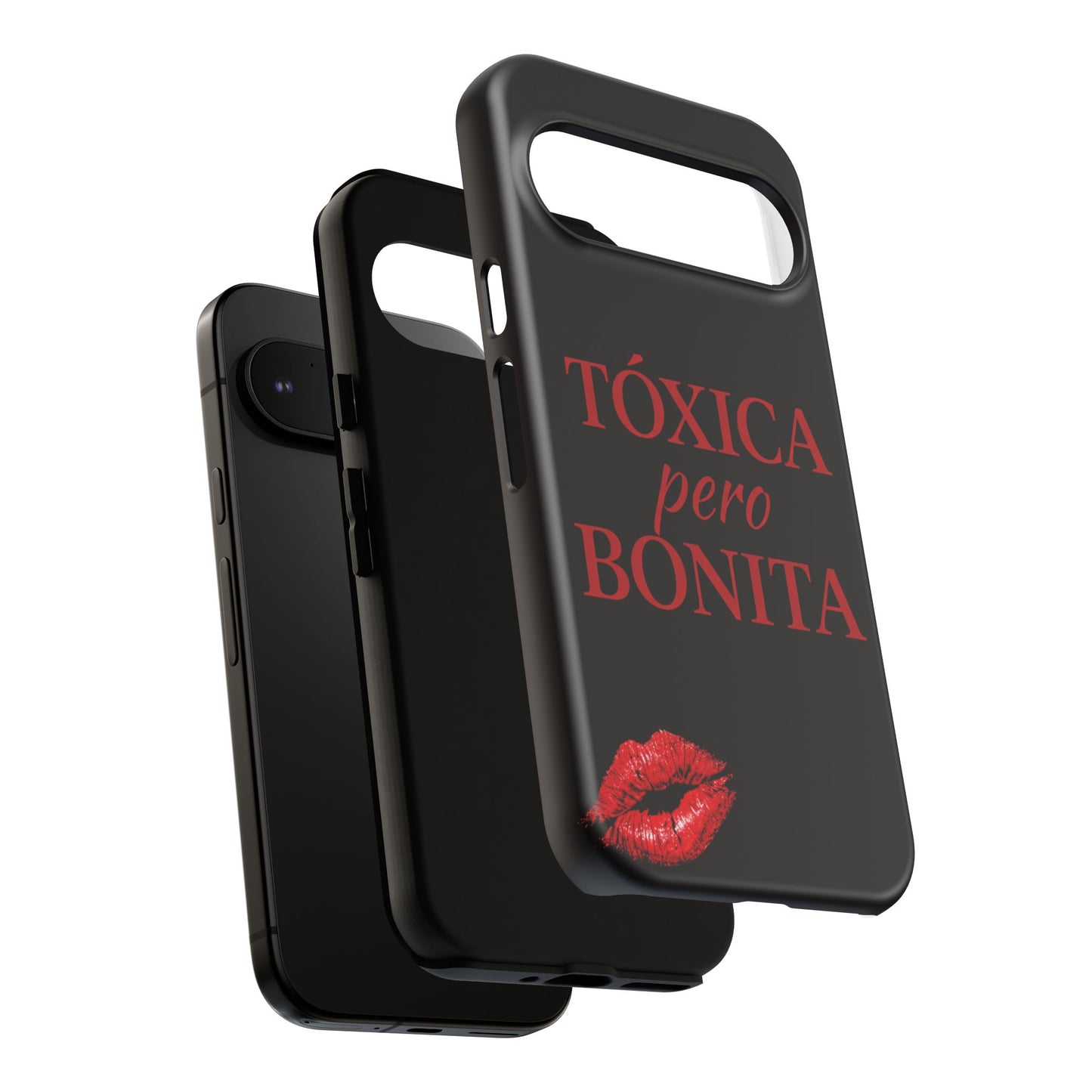 Toxica Pero Bonita Phone Case, Latina Quote Case, Red Lips Aesthetic, Spanish Saying Case, Trendy Tough Cover
