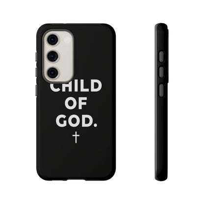 Child of God Phone Case Christian Black Aesthetic Cross Tough Cover