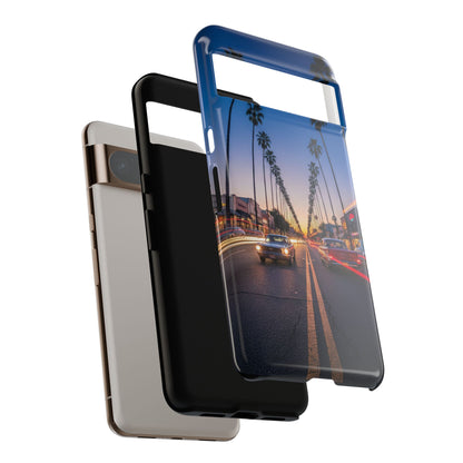 LA Sunset Boulevard Phone Case | Palm Tree Sunset Aesthetic | City Night Tough Case