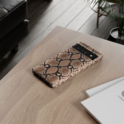 Snake Print Phone Case – Brown Python Pattern Slim Protective Cover for Iphone, Samsung Galaxy and Pixel