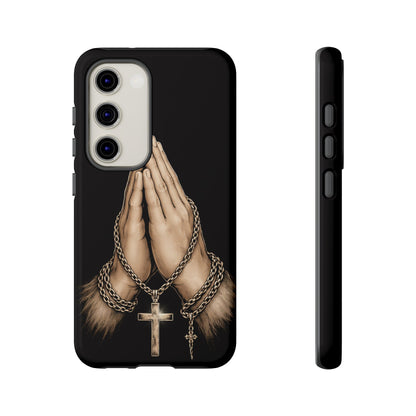 Praying Hands Cross Phone Case – Christian Faith Scripture Cover