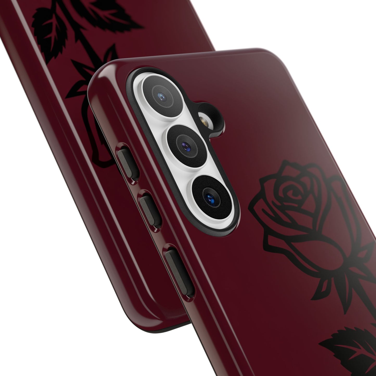 Black Rose Burgundy iPhone Case | Dark Aesthetic Shockproof Protective Cover