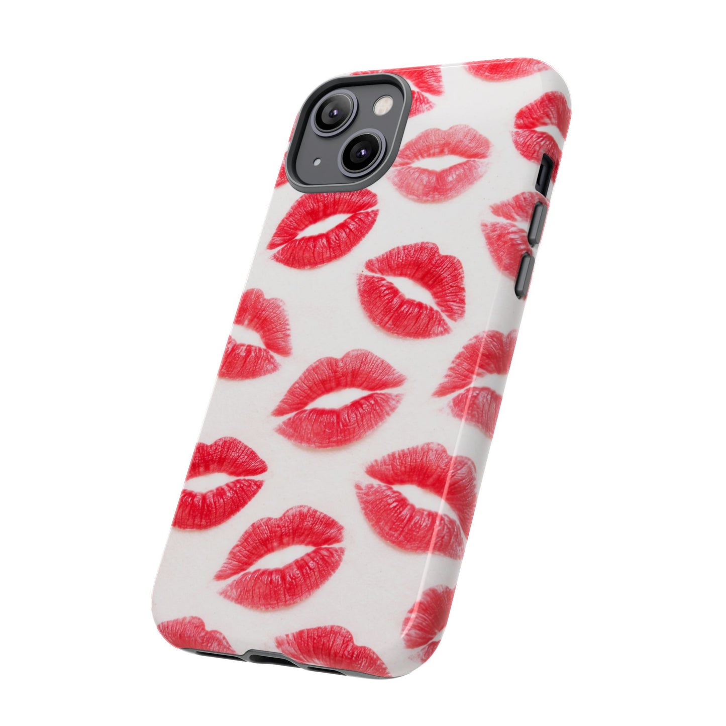 Red Lipstick Kiss Phone Case – Sexy Lip Print Pattern Tough Protective Cover