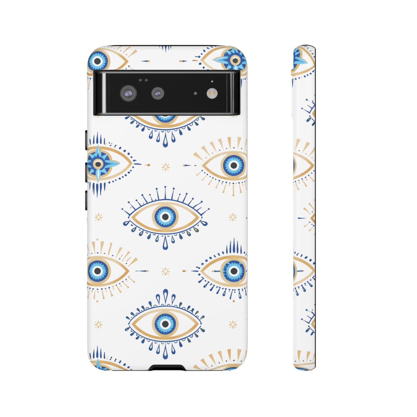 Blue Evil Eye Phone Case – Protective Slim Shockproof Cover for Iphone, Samsung Galaxy and Pixel