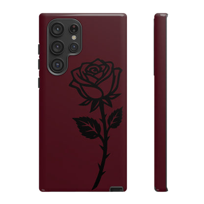 Black Rose Burgundy iPhone Case | Dark Aesthetic Shockproof Protective Cover
