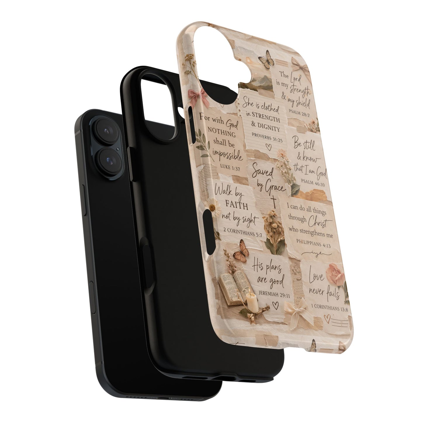 Christian Bible Verse Phone Case | Faith Scripture Aesthetic Floral Christian Case