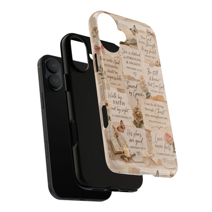 Christian Bible Verse Phone Case | Faith Scripture Aesthetic Floral Christian Case