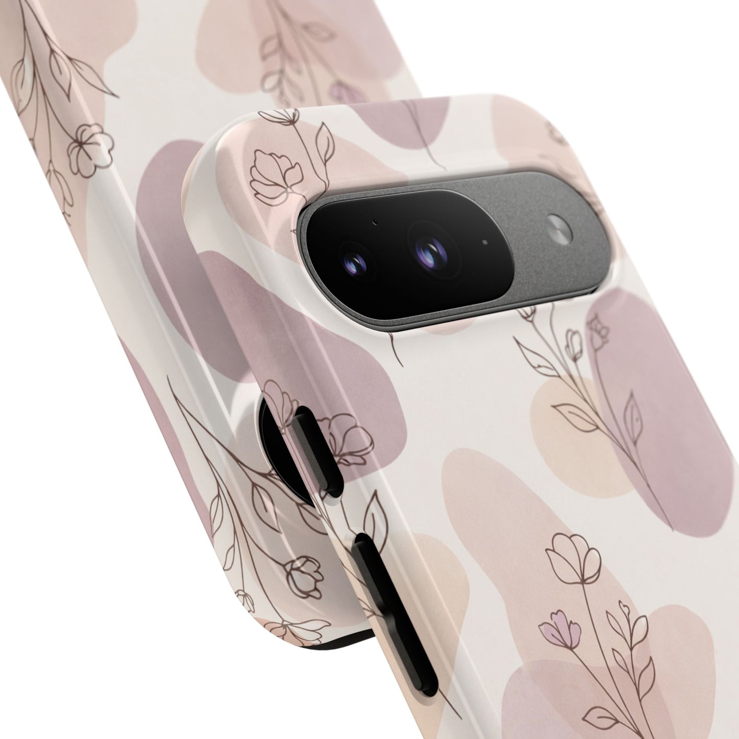 Blush Floral Phone Case Neutral Botanical Watercolor Tough Cover