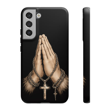 Praying Hands Cross Phone Case – Christian Faith Scripture Cover