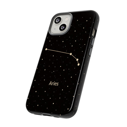 Aries Zodiac Constellation Phone Case – Luxe Gold Celestial Cover