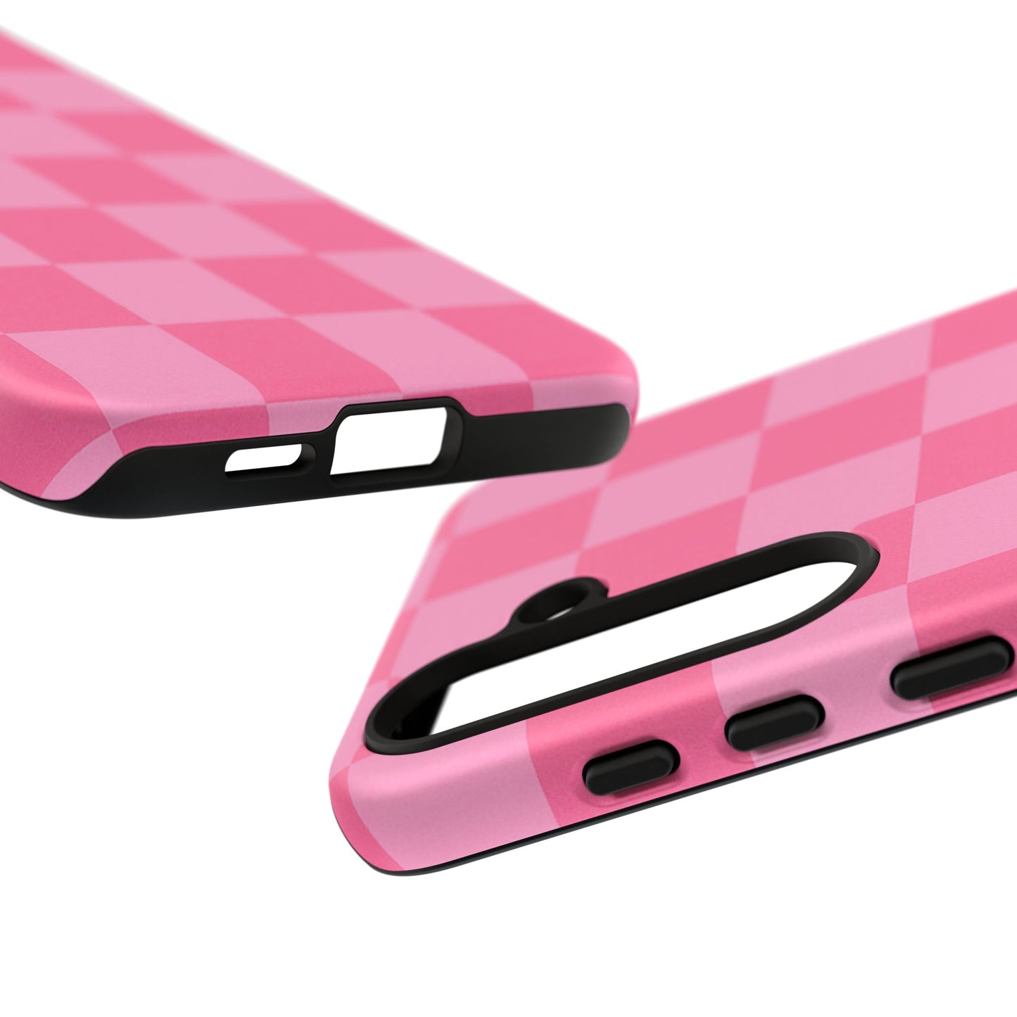 Pink Checkerboard Phone Case – Cute Aesthetic Tough Case for iPhone & Samsung