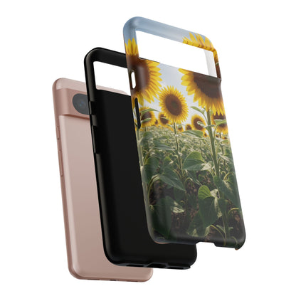 Sunflower Field Phone Case | Golden Hour Floral Aesthetic | Bright Summer Tough Case