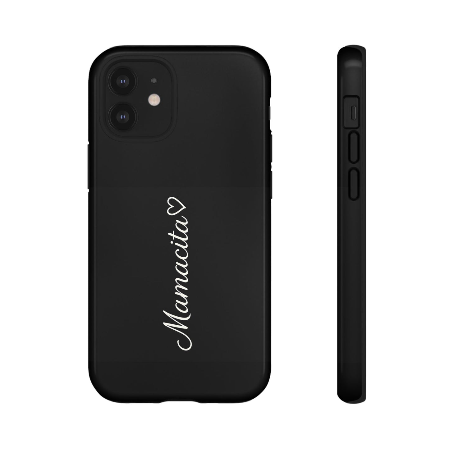 Mamacita Script Phone Case | Minimal Black Tough Case | Sleek Aesthetic Cover