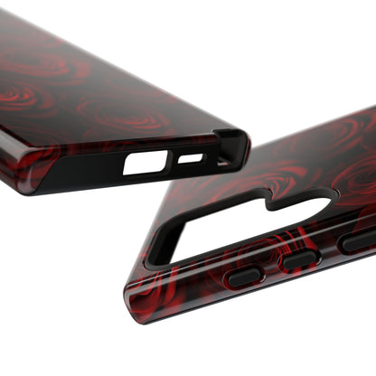 Dark Red Rose Phone Case – Gothic Floral Tough Case (iPhone, Samsung, Pixel)