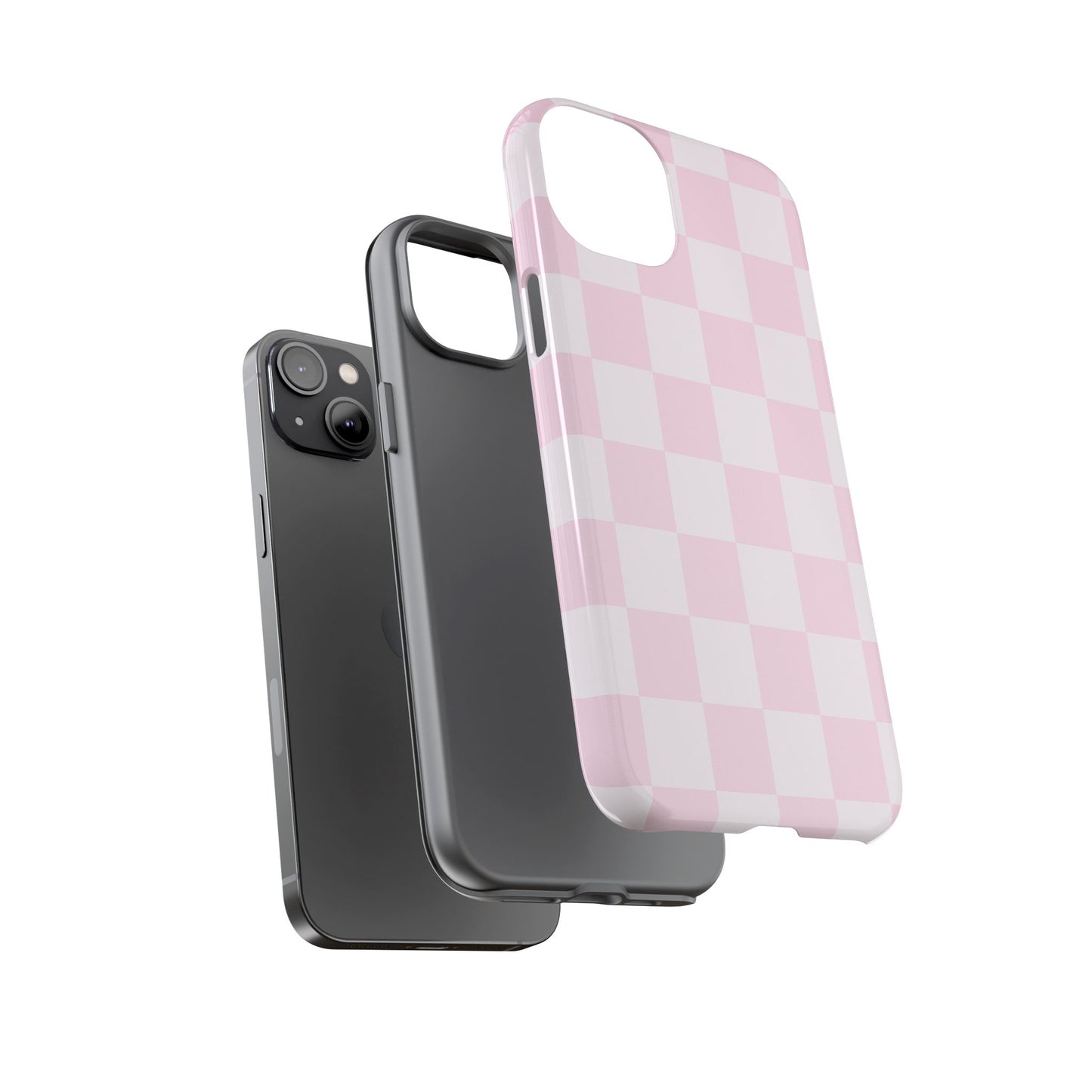 Pink Checkerboard Phone Case | Aesthetic Tough Protective Case