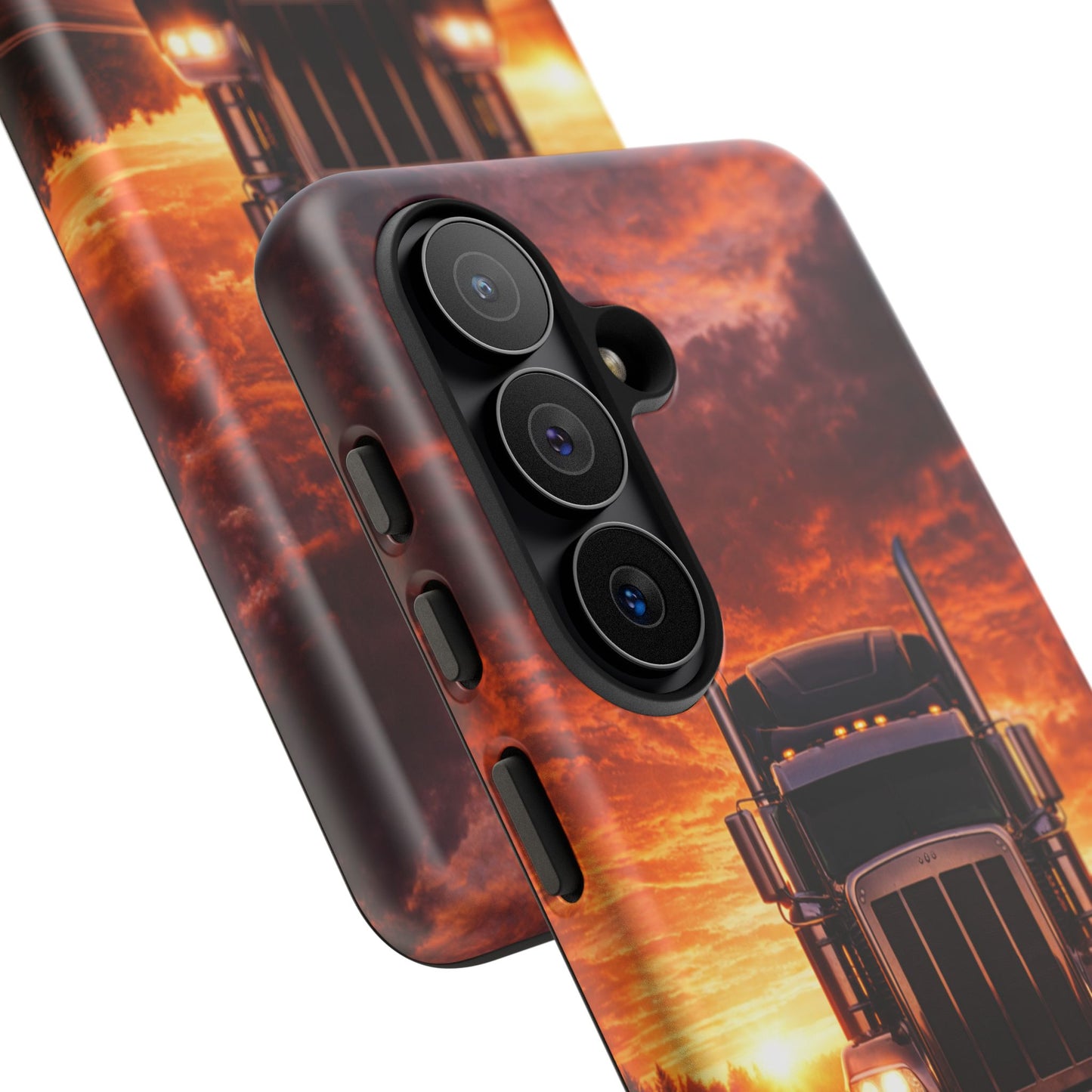 Big Rig Truck Phone Case Sunset Highway Semi Truck iPhone Samsung Cover