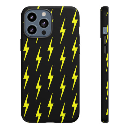 Yellow Lightning Bolt Tough Phone Case | Bold Electric Pattern Case for Iphone, Samsung Galaxy and Pixel