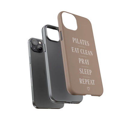 Pilates Phone Case | Eat Clean Pray Sleep Repeat Aesthetic | Wellness Girl Gift