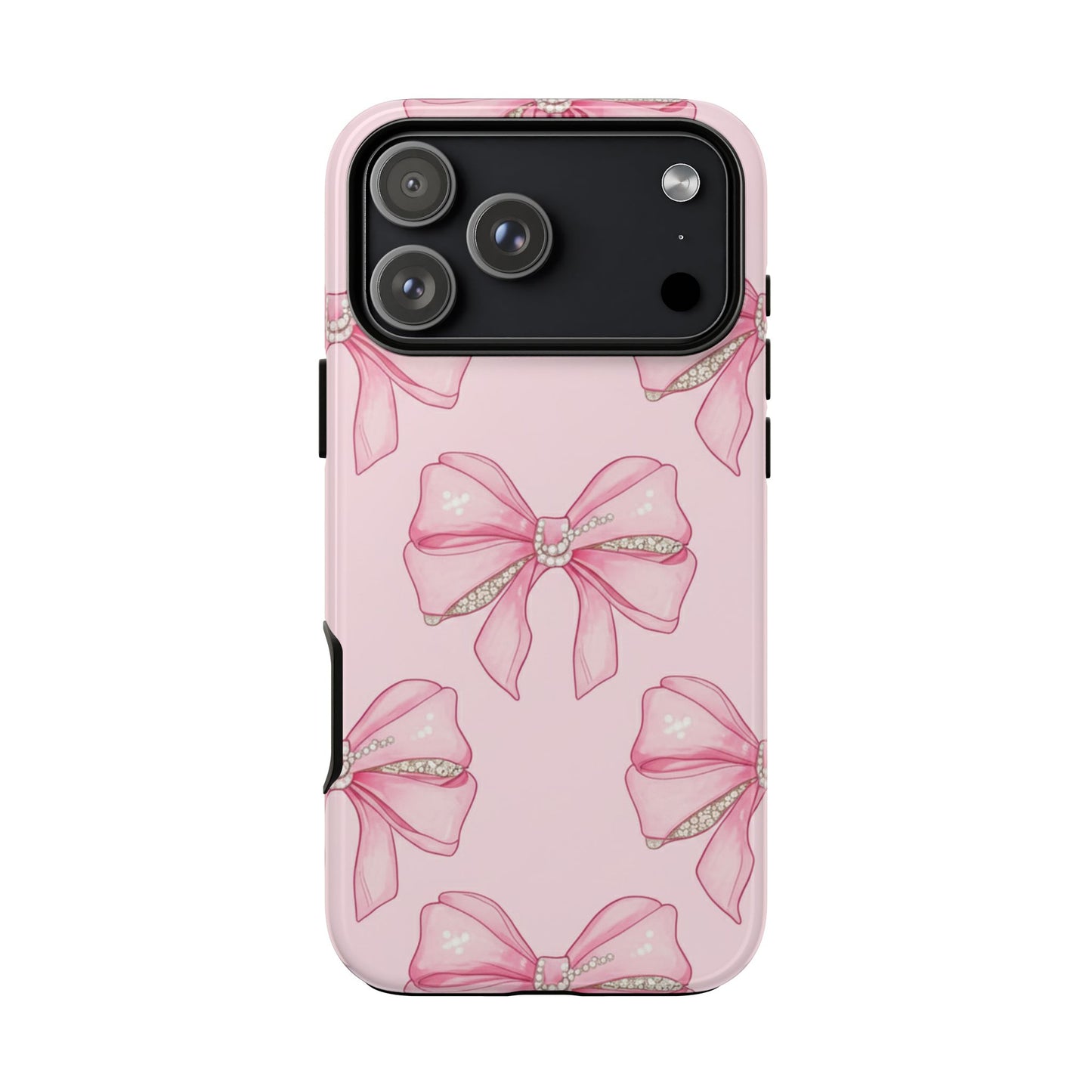 Pink Bow Pattern Phone Case | Coquette Aesthetic Tough Protective Case