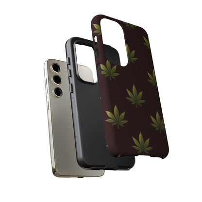 Cannabis Leaf Phone Case Green Weed Leaf Pattern Tough Protective Cover