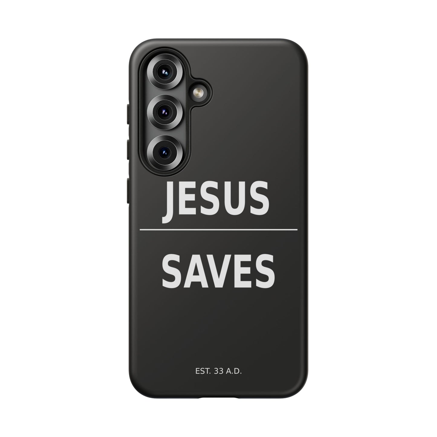 Jesus Saves Phone Case Christian Religious Minimalist Black Tough Cover